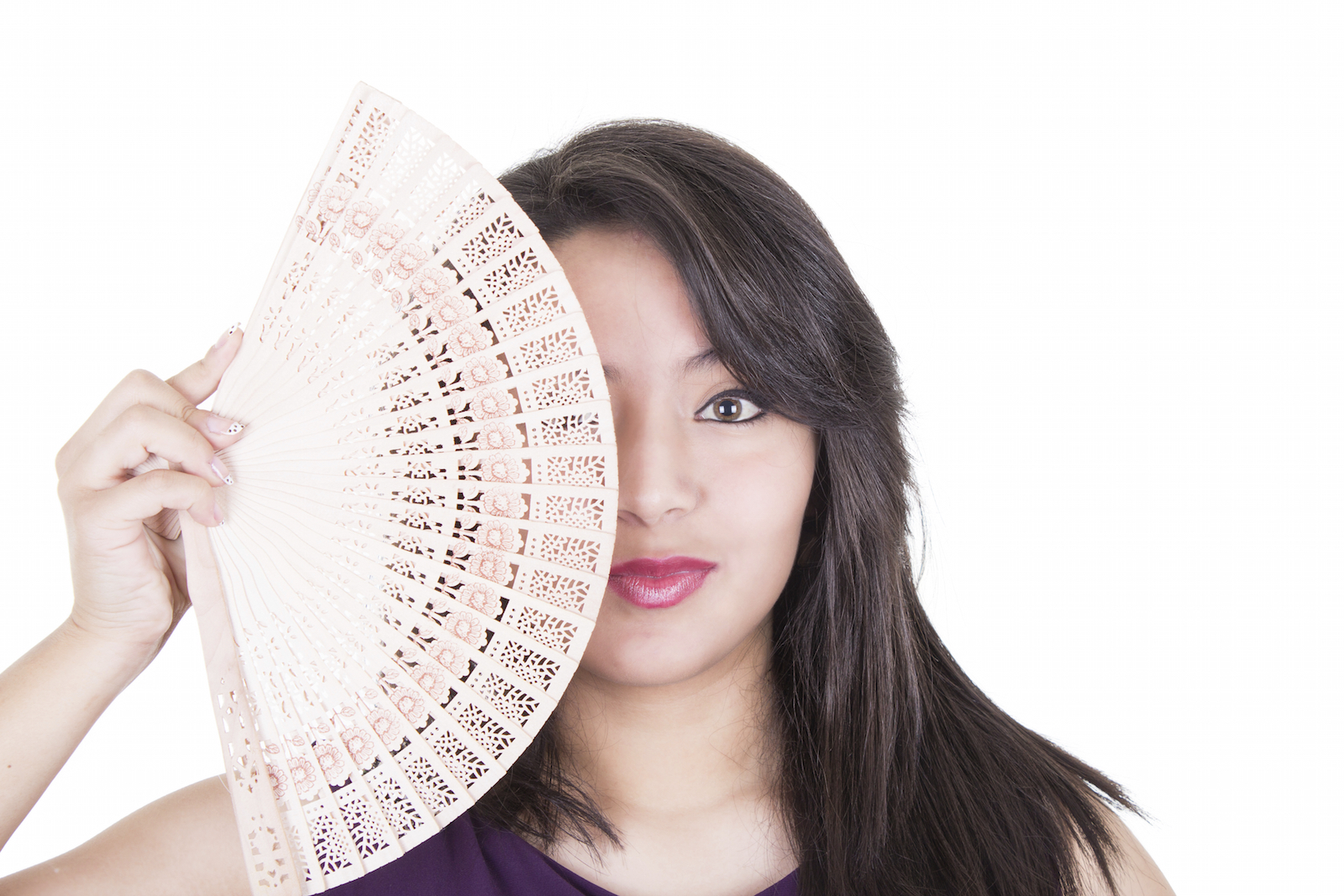 Pretty girl fanning herself